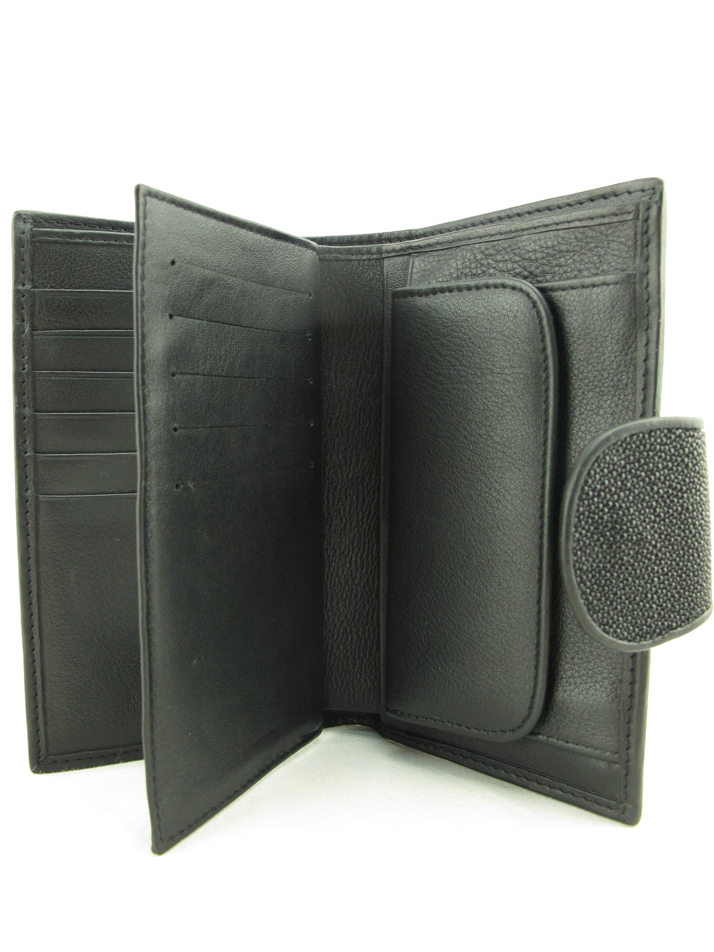 Genuine Stingray Skin Leather Medium Clutch Wallet Coins Purse
