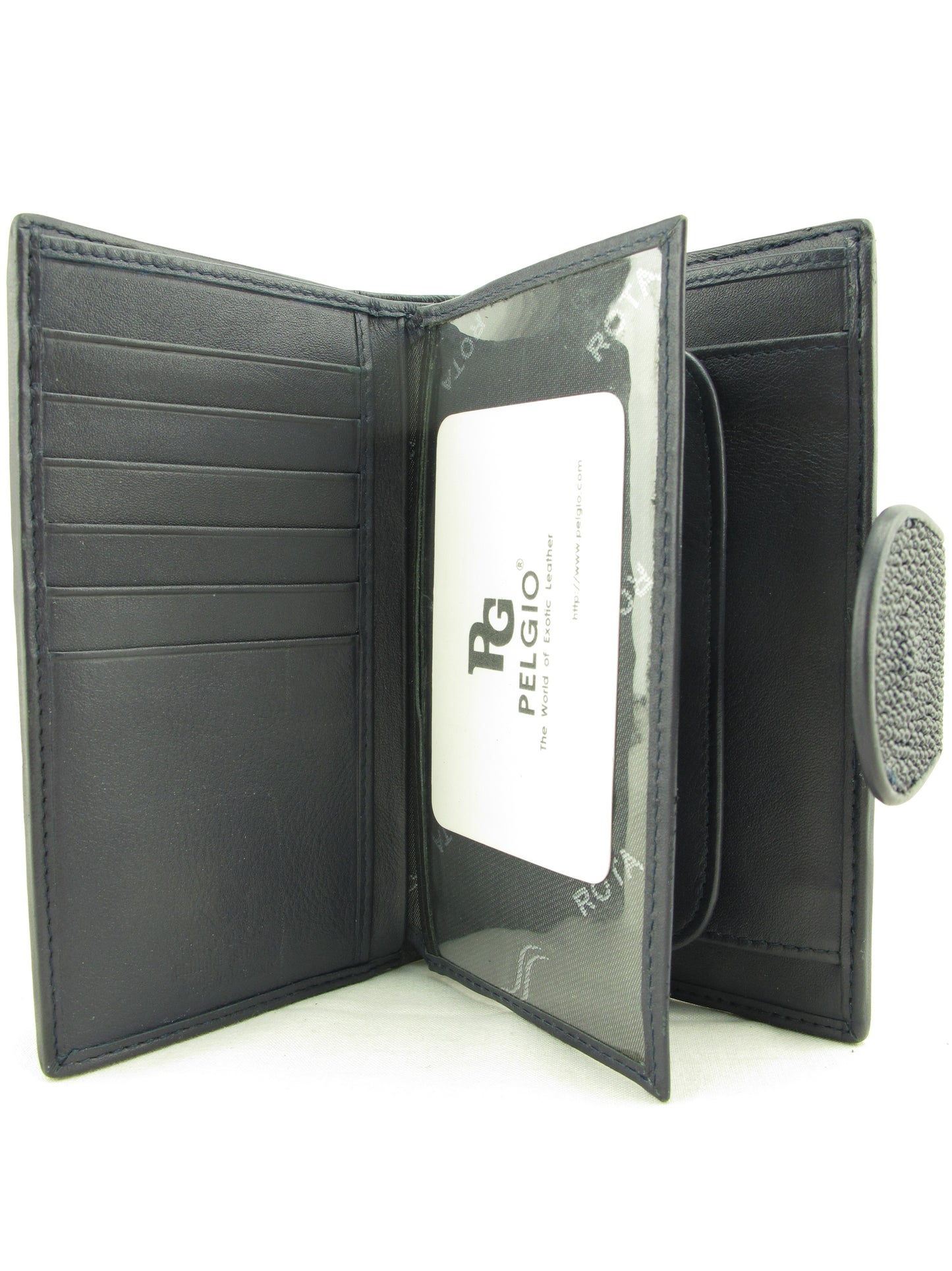 Genuine Stingray Skin Leather Medium Clutch Wallet Coins Purse