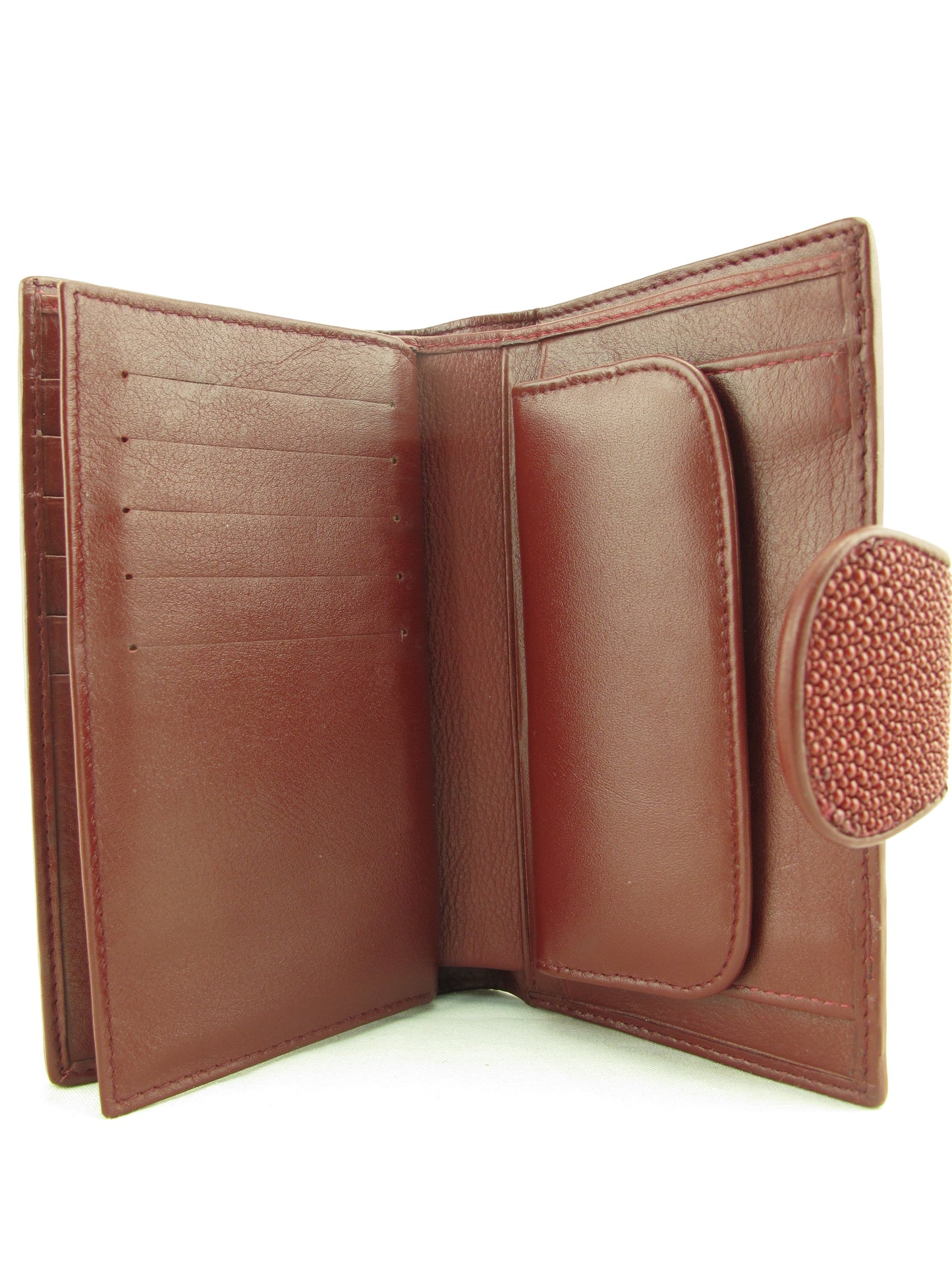 Genuine Stingray Skin Leather Medium Clutch Wallet Coins Purse