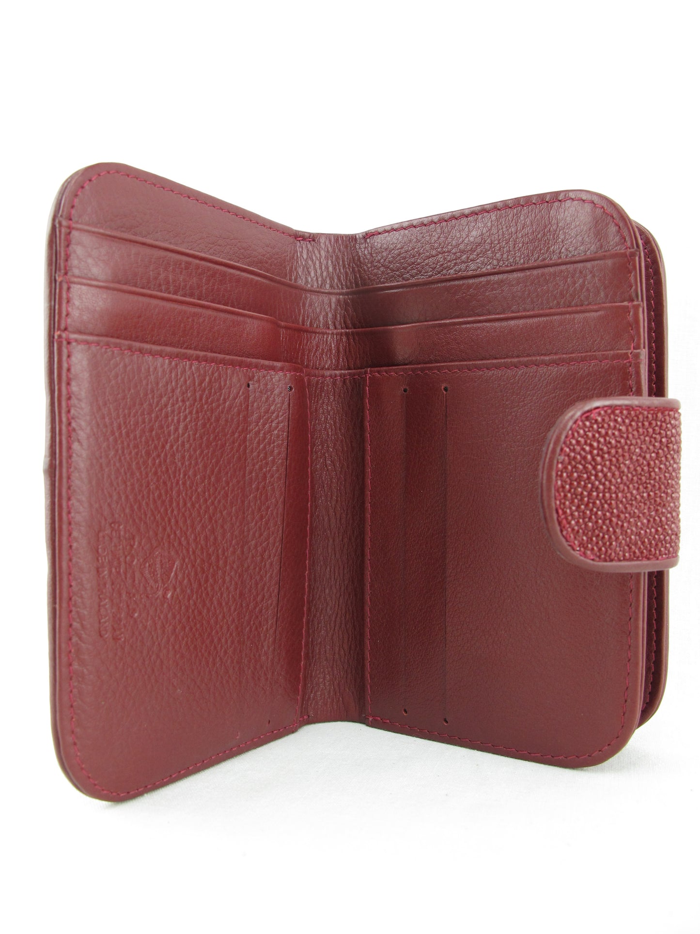 Genuine Stingray Skin Leather Medium Clutch Wallet Zip Coins Purse