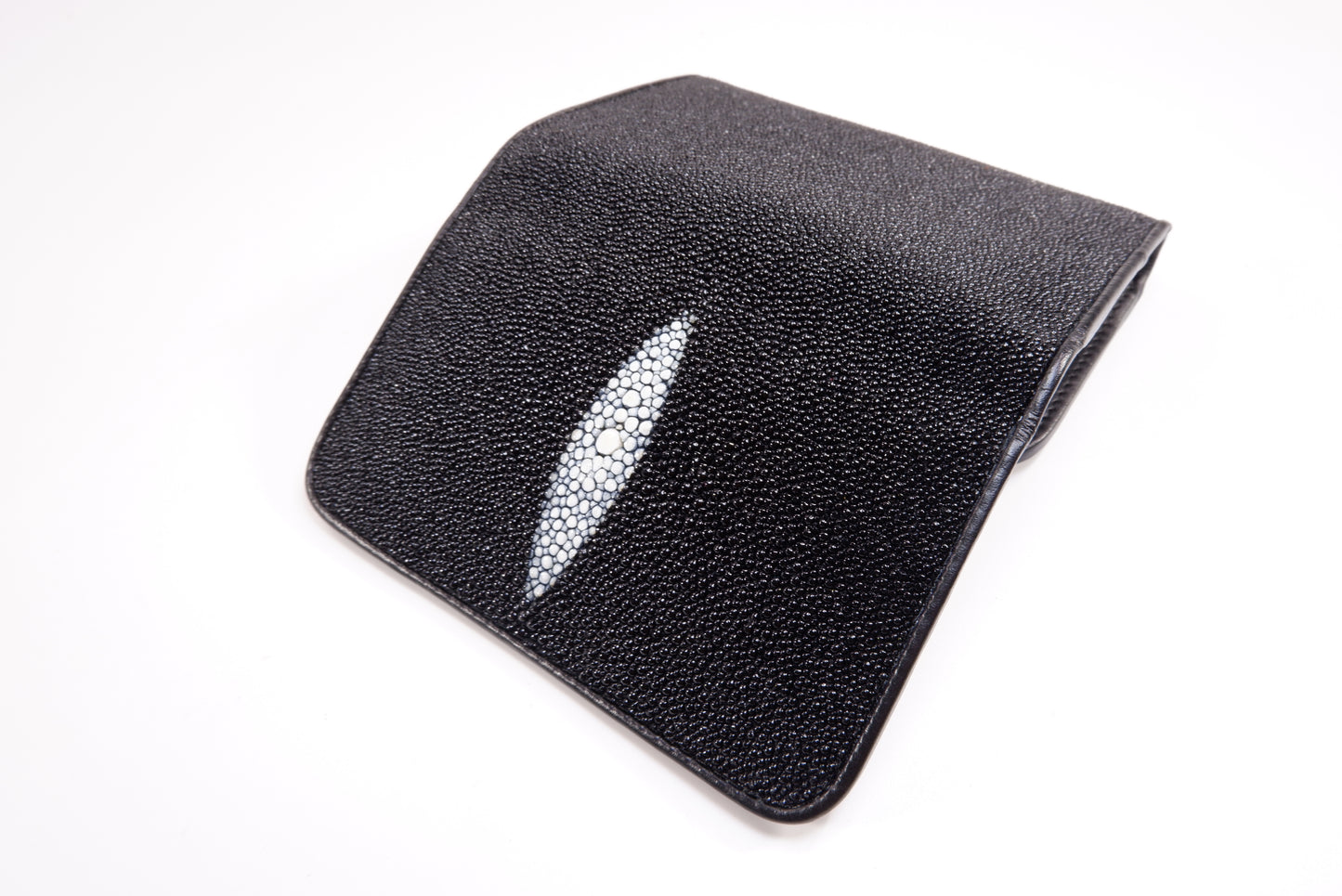 Genuine Stingray Skin Leather Medium Trifold Clutch Wallet Purse