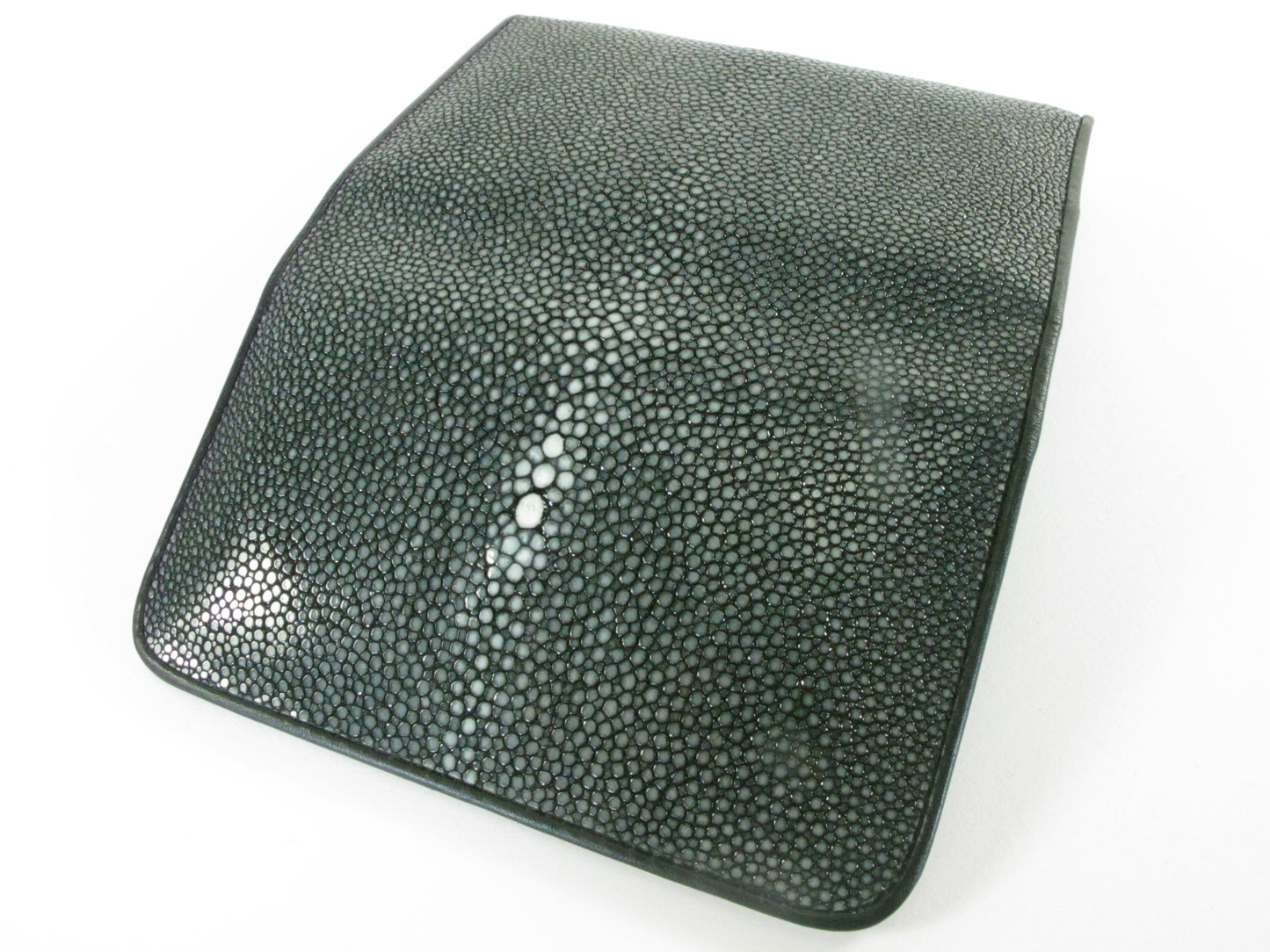 Genuine Polished Stingray Skin Leather Medium Trifold Clutch Wallet Purse