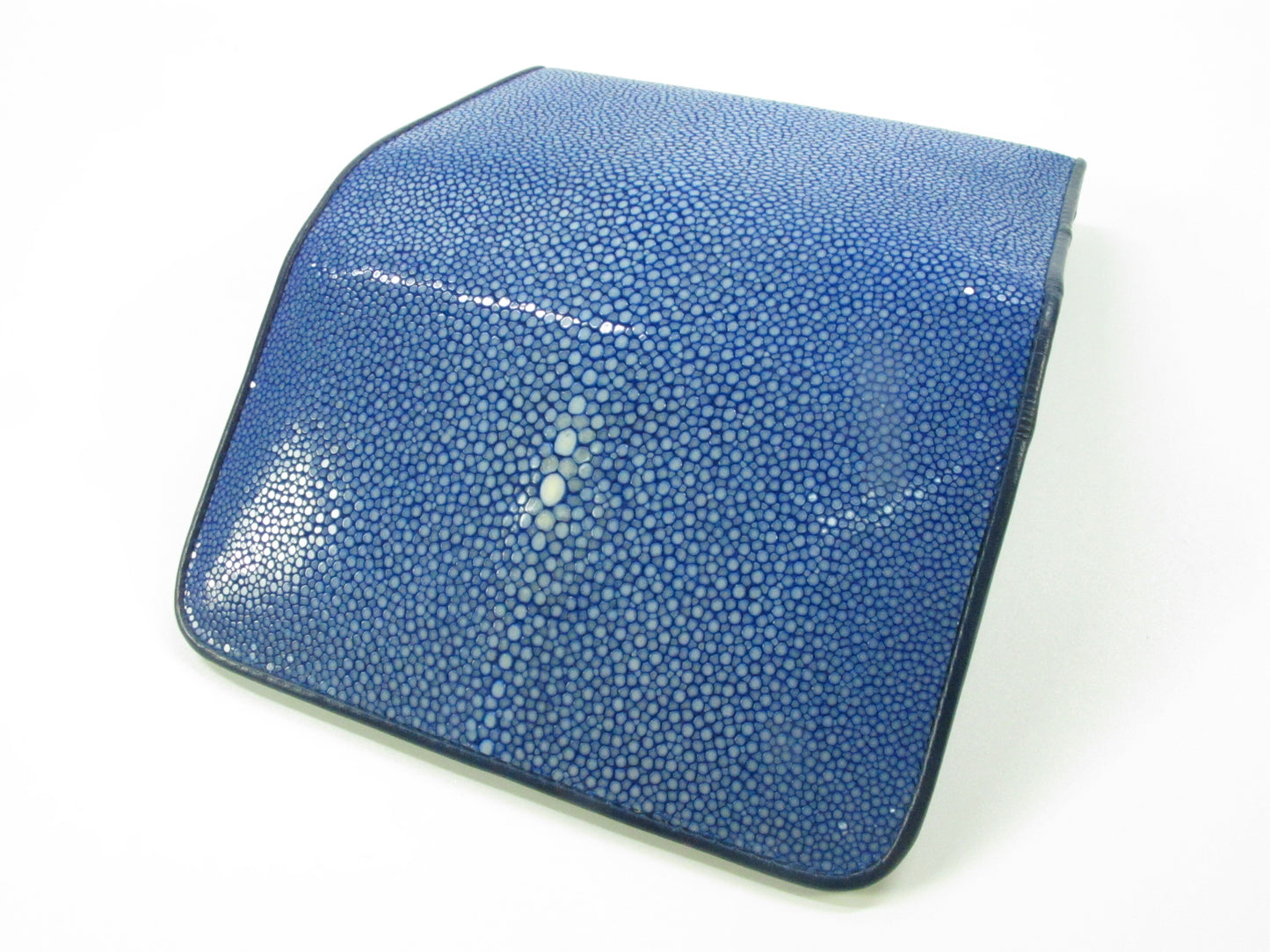 Genuine Polished Stingray Skin Leather Medium Trifold Clutch Wallet Purse