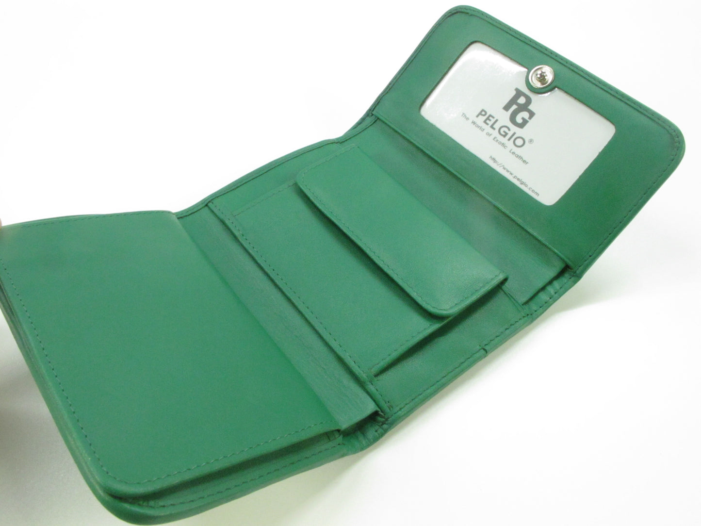 Genuine Polished Stingray Skin Leather Medium Trifold Clutch Wallet Purse