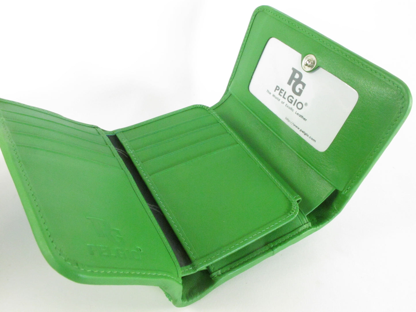 Genuine Polished Stingray Skin Leather Intrecciato Handmade Medium Trifold Clutch Wallet Purse