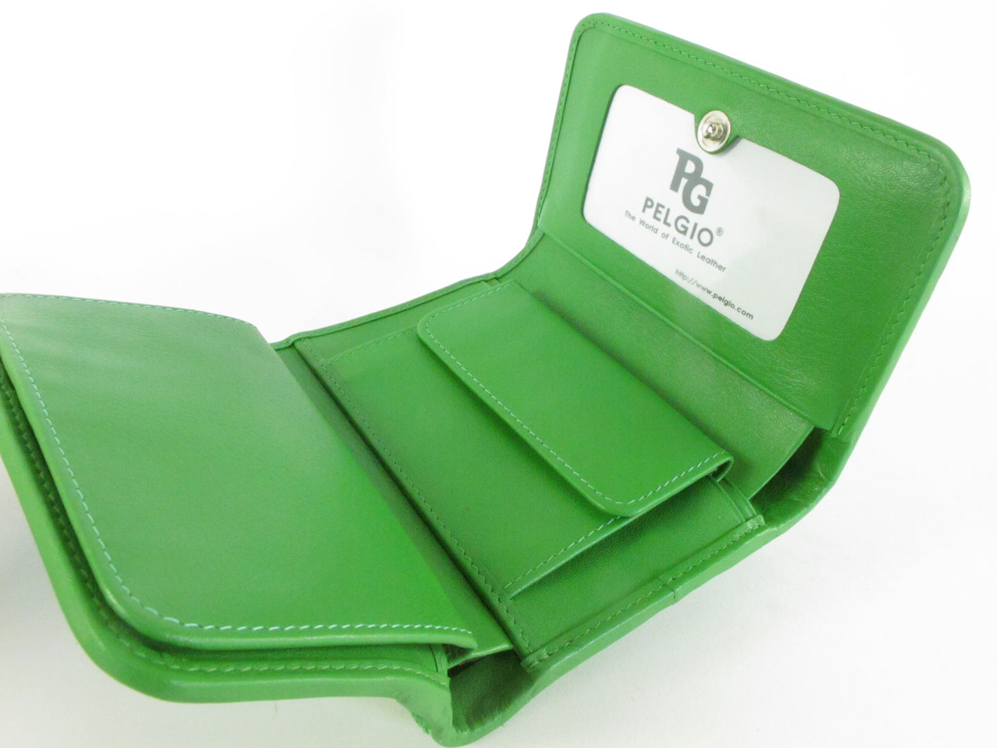 Genuine Polished Stingray Skin Leather Intrecciato Handmade Medium Trifold Clutch Wallet Purse