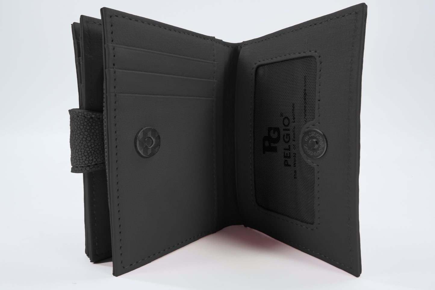 Genuine Polished Stingray Skin Leather Medium Clutch Wallet Zip Coins Purse