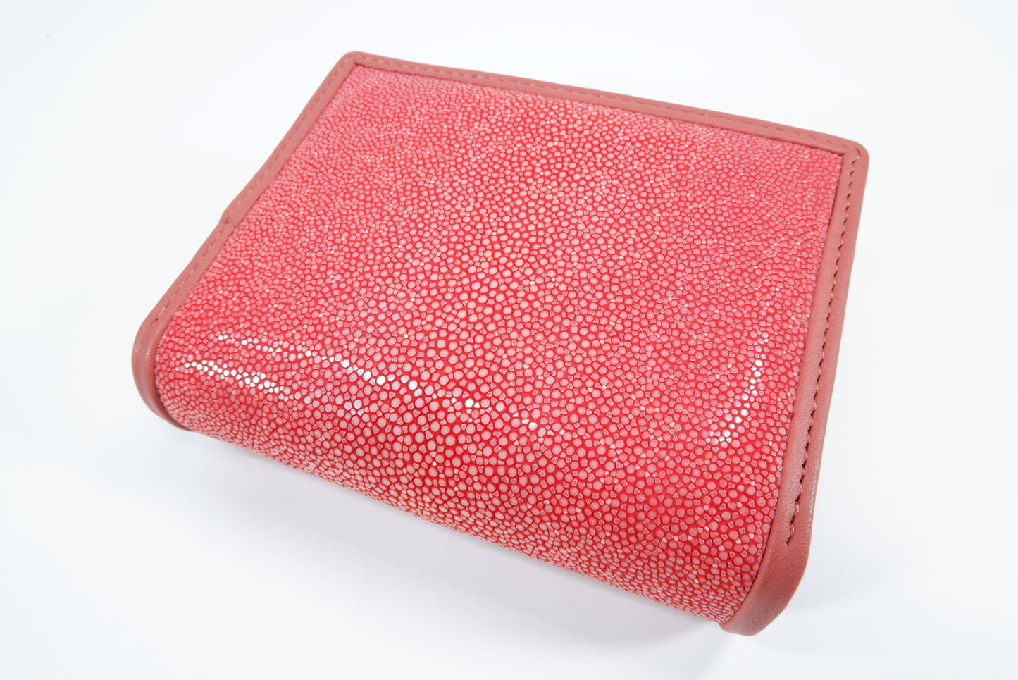 Genuine Polished Stingray Skin Leather Medium Clutch Wallet Zip Coins Purse