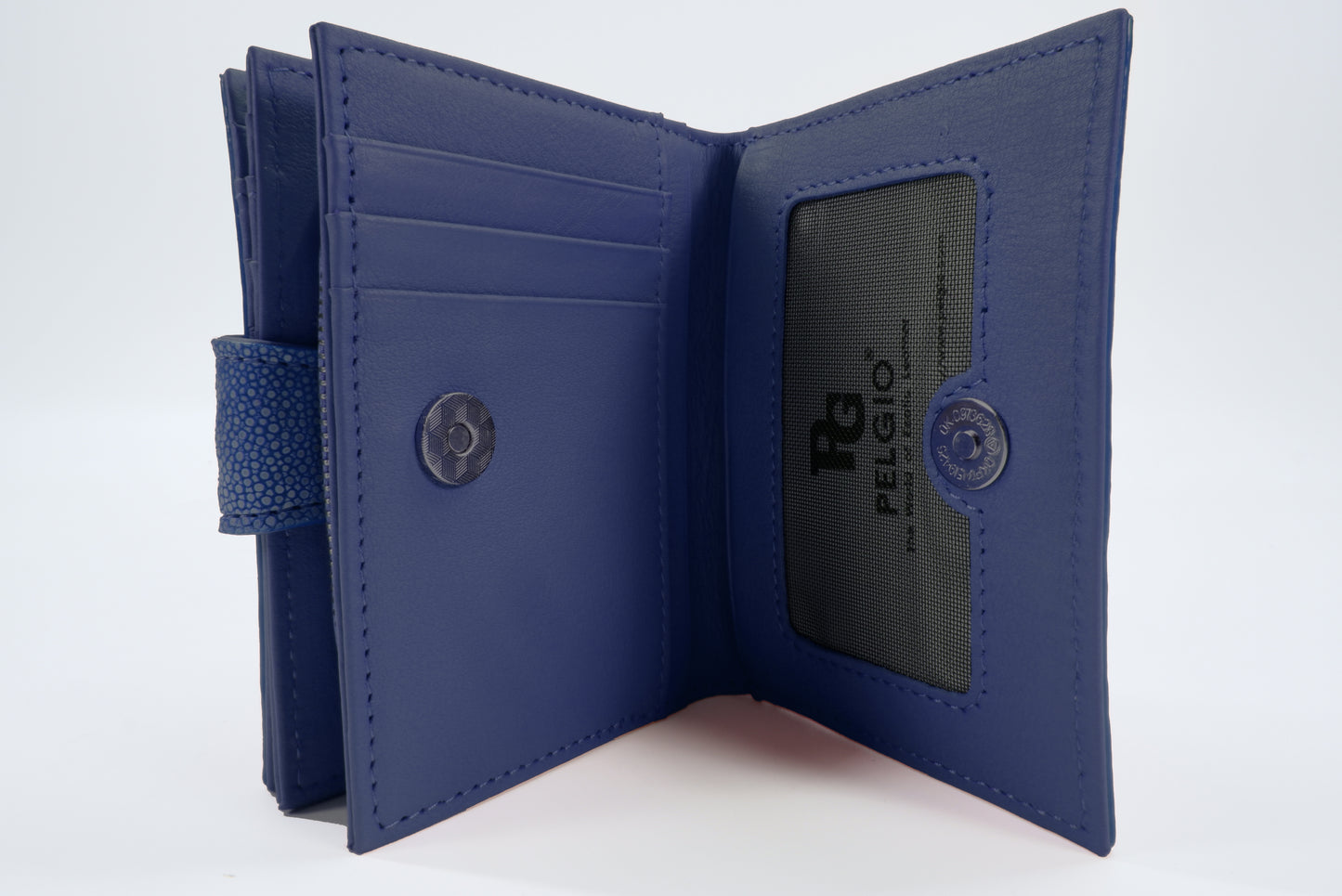 Genuine Stingray Skin Leather Diamond Embossed Medium Clutch Wallet Zip Coins Purse