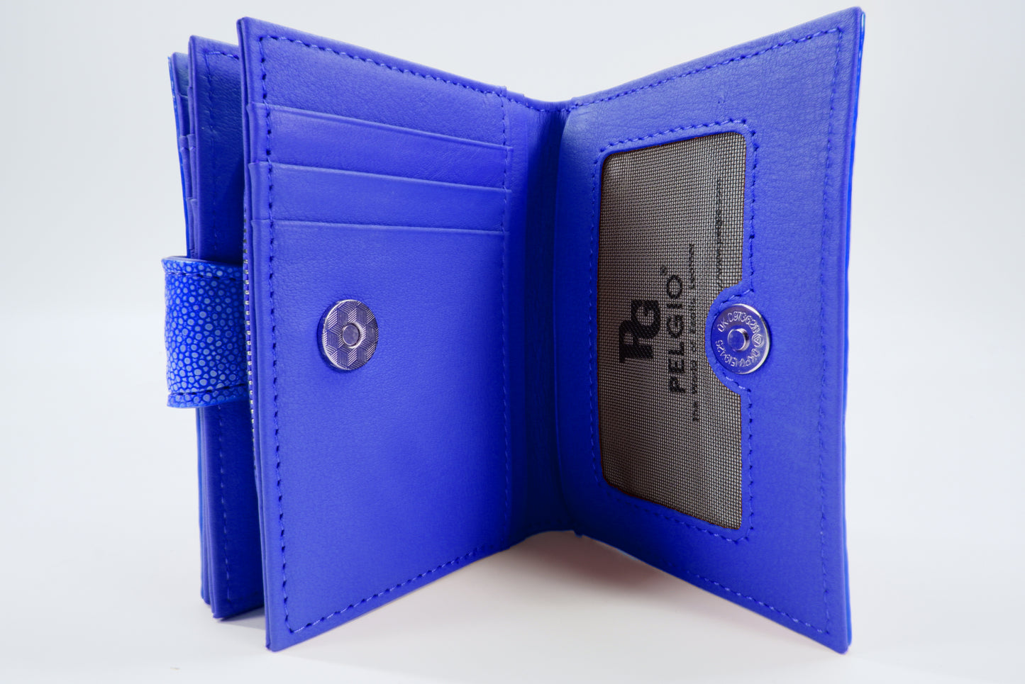 Genuine Stingray Skin Leather Diamond Embossed Medium Clutch Wallet Zip Coins Purse