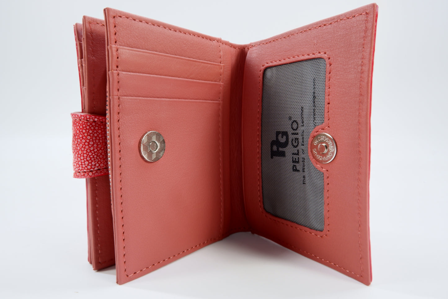 Genuine Stingray Skin Leather Diamond Embossed Medium Clutch Wallet Zip Coins Purse