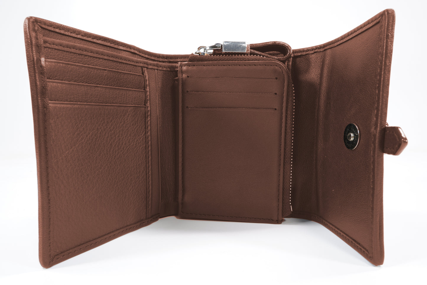 Genuine Stingray Skin Leather Medium Clutch Wallet Zip Coins Purse with Silver Buckle