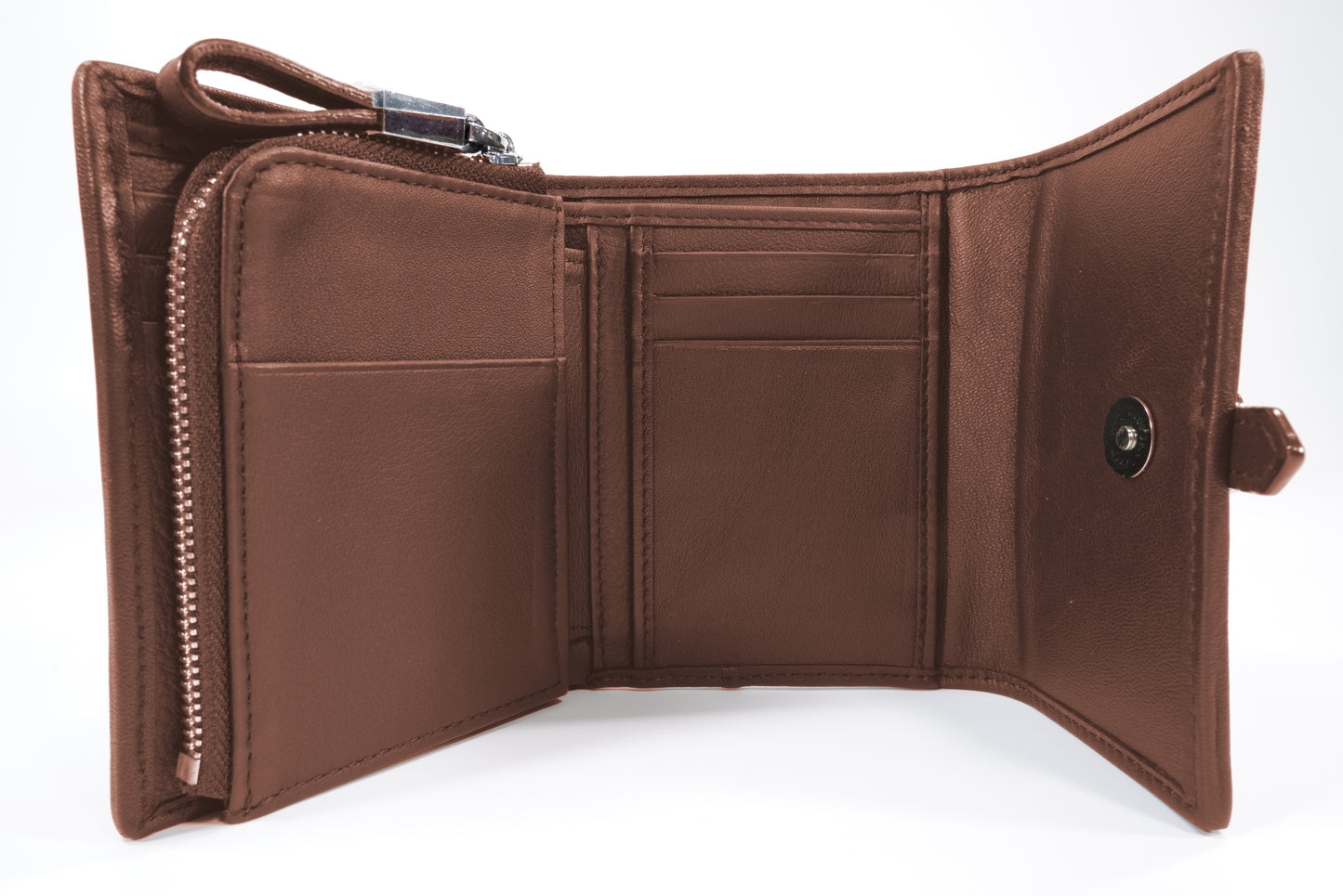 Genuine Stingray Skin Leather Medium Clutch Wallet Zip Coins Purse with Silver Buckle