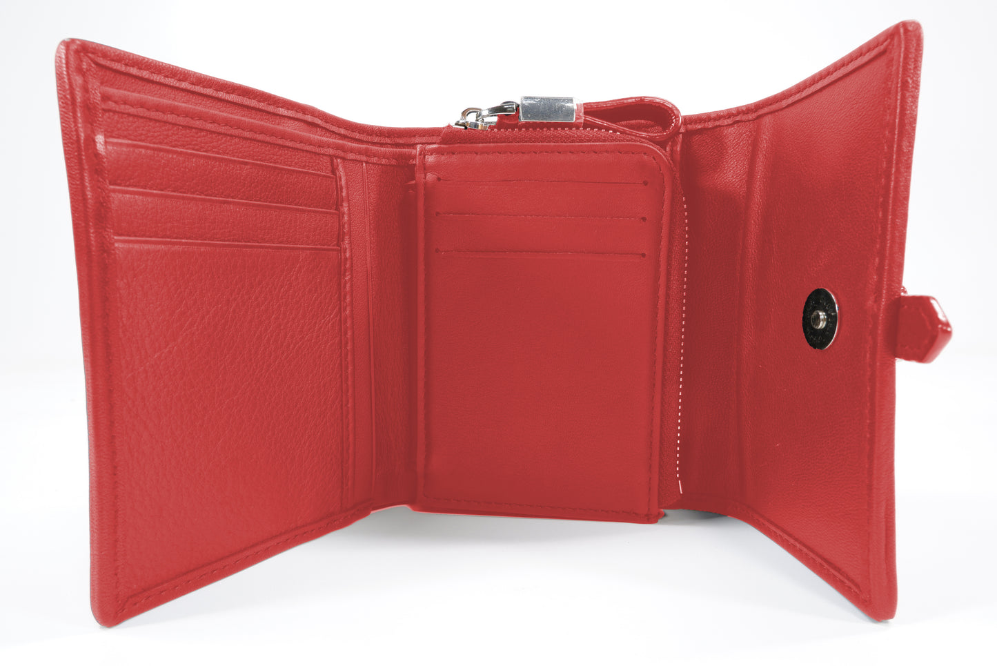 Genuine Stingray Skin Leather Medium Clutch Wallet Zip Coins Purse with Silver Buckle