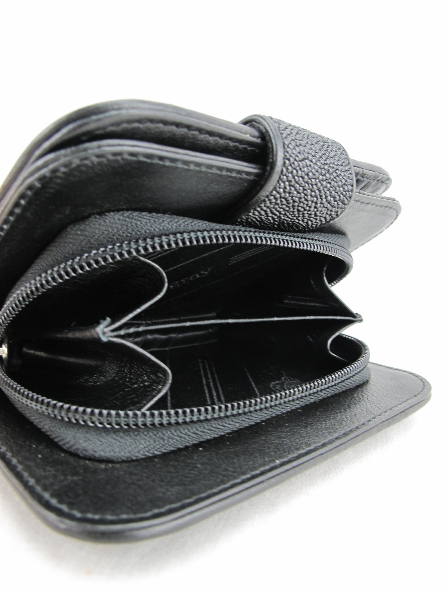 Genuine Stingray Skin Leather Medium Clutch Wallet Zip Coins Purse