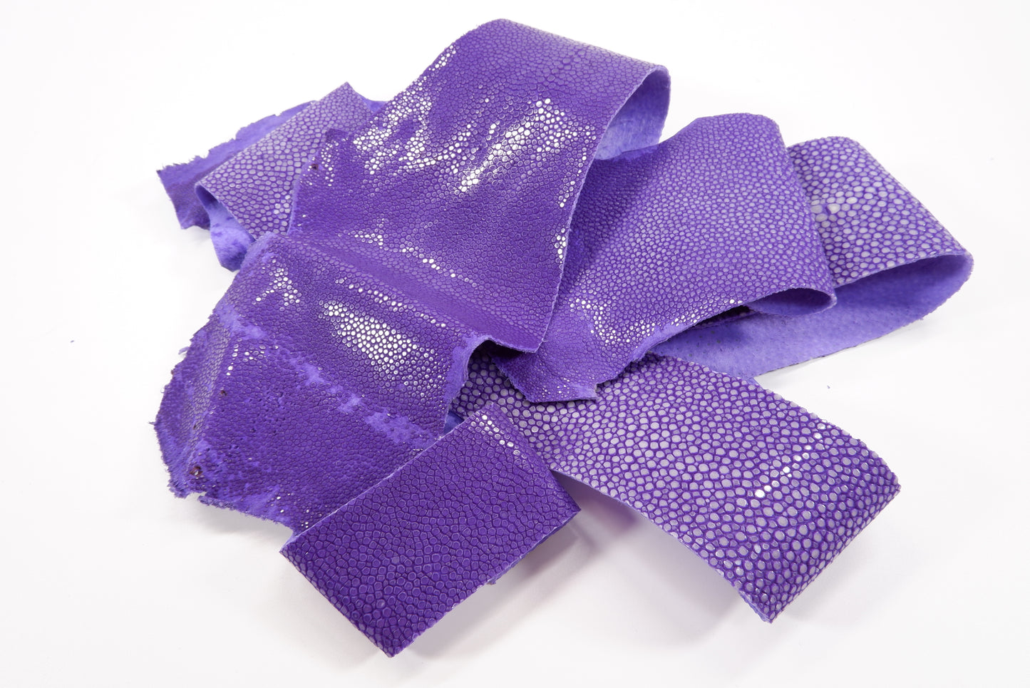 Genuine Polished Stingray Skin Leather Scraps Hide Pelt 100 grams