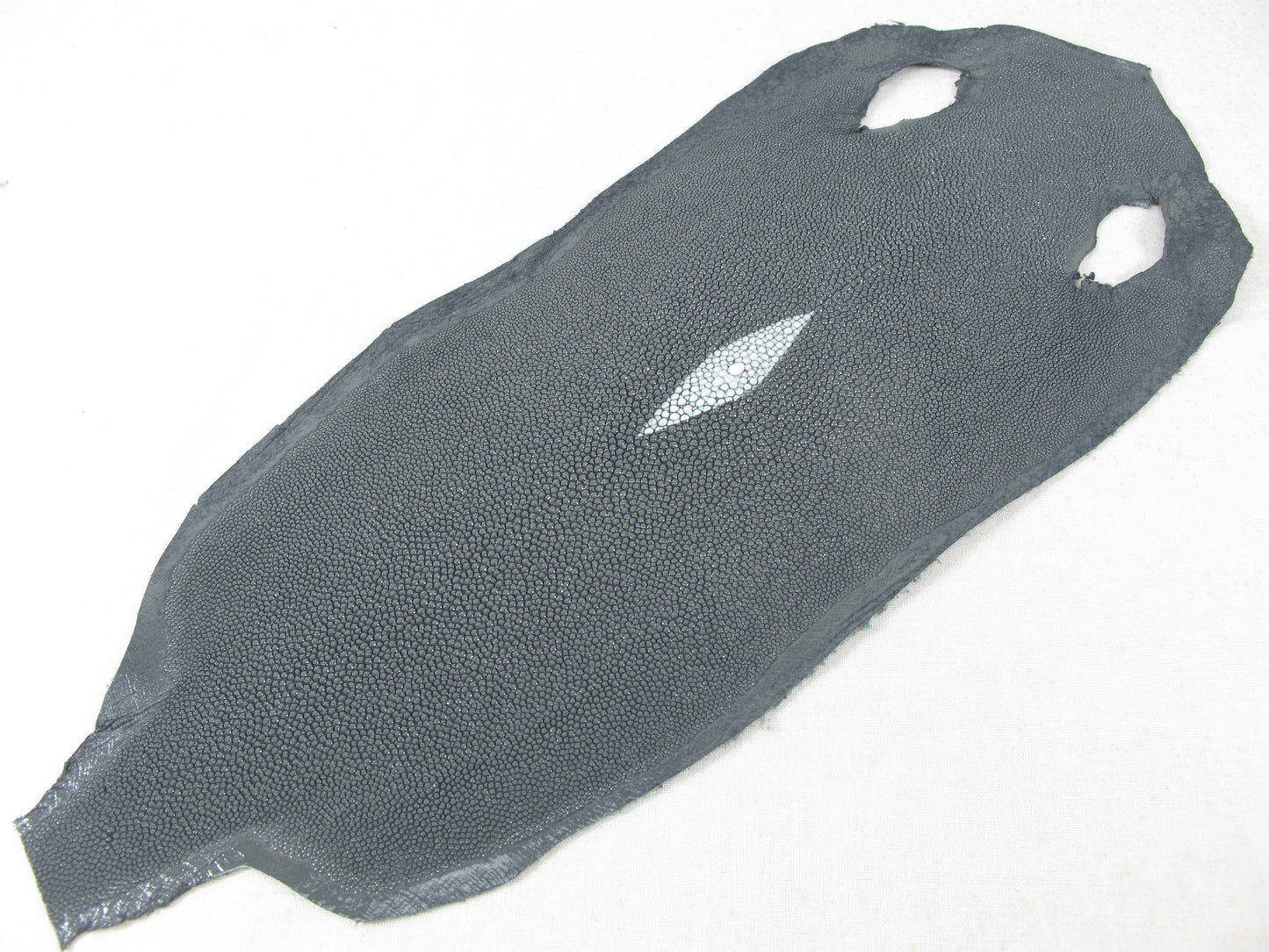 Genuine Stingray Skin Leather Long Shape Hide Pelt Traffic Grey