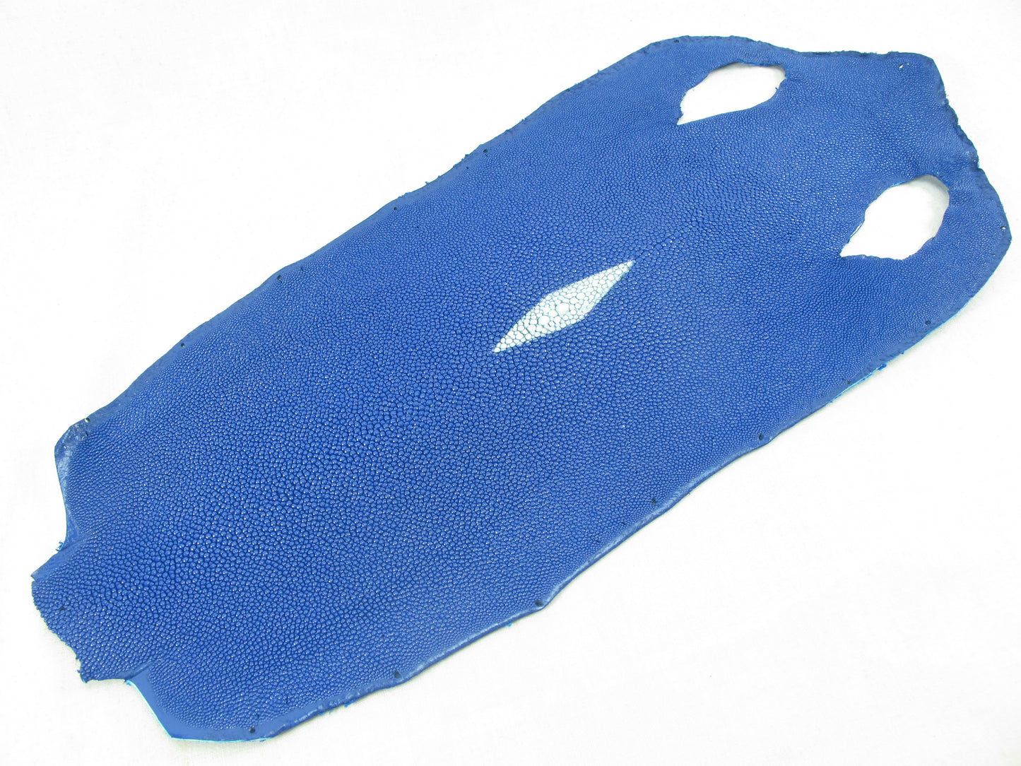Genuine Stingray Skin Leather Long Shape Hide Pelt Ultramarine Blue