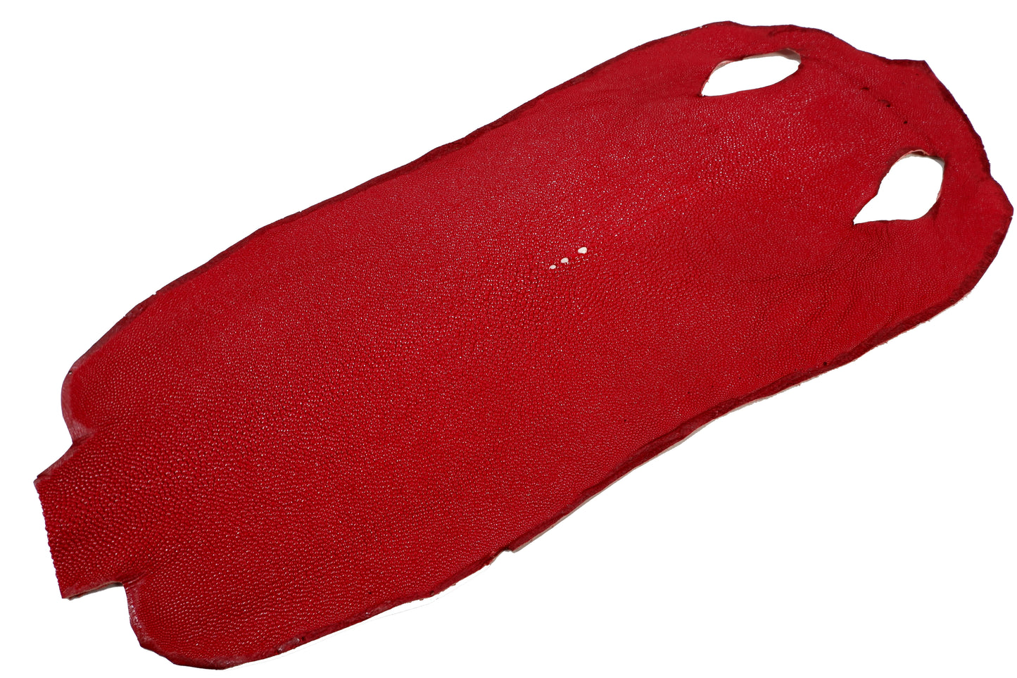 Genuine Stingray Skin Leather Long Shape Hide Pelt Carmine Red