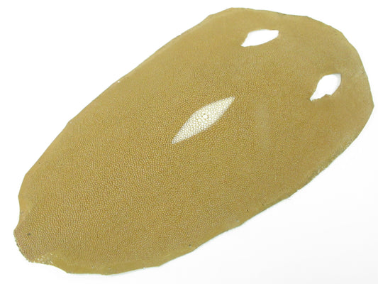 Genuine Stingray Skin Leather Round Shape Hide Pelt Beige