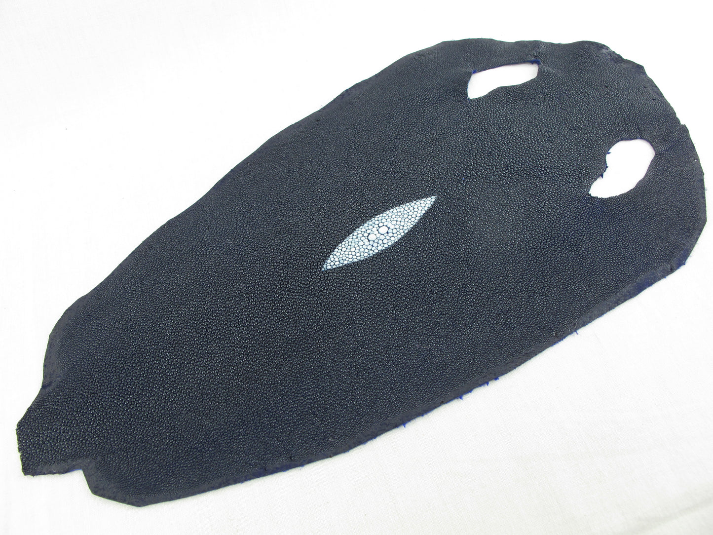 Genuine Stingray Skin Leather Round Shape Hide Pelt Steel Blue