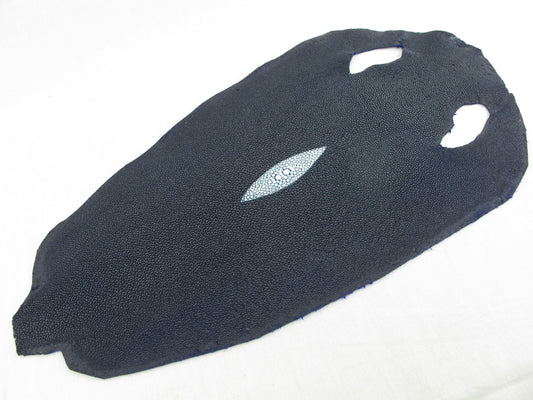 Genuine Stingray Skin Leather Round Shape Hide Pelt Steel Blue