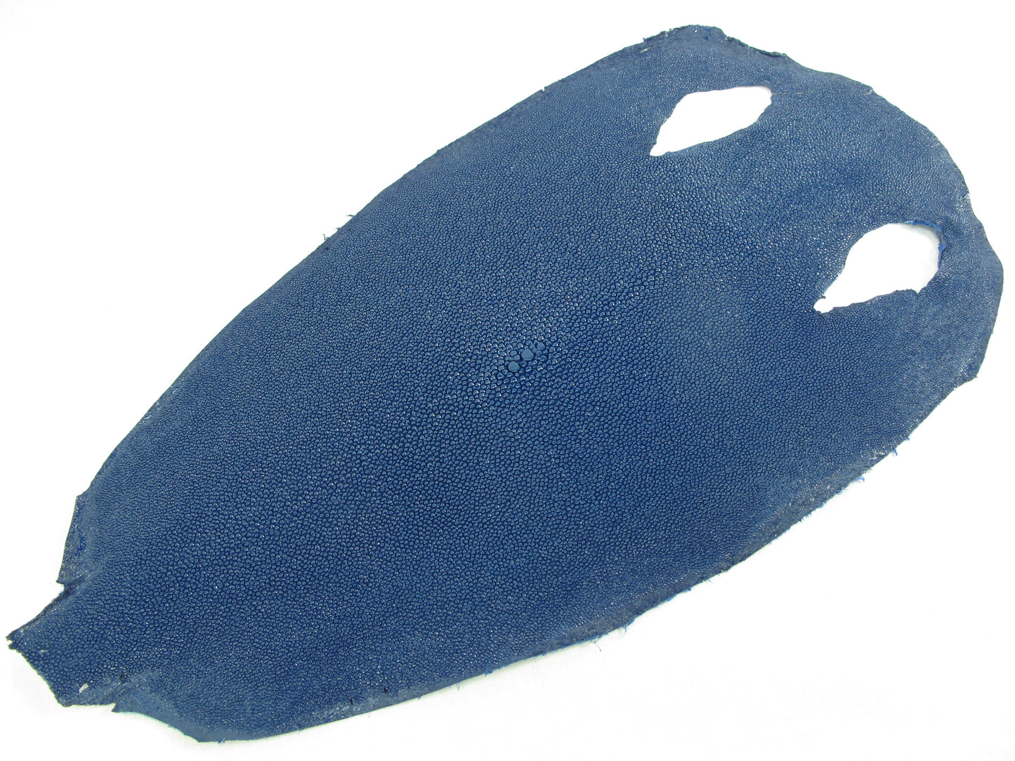 Genuine Stingray Skin Leather Round Shape Hide Pelt Cobalt Blue
