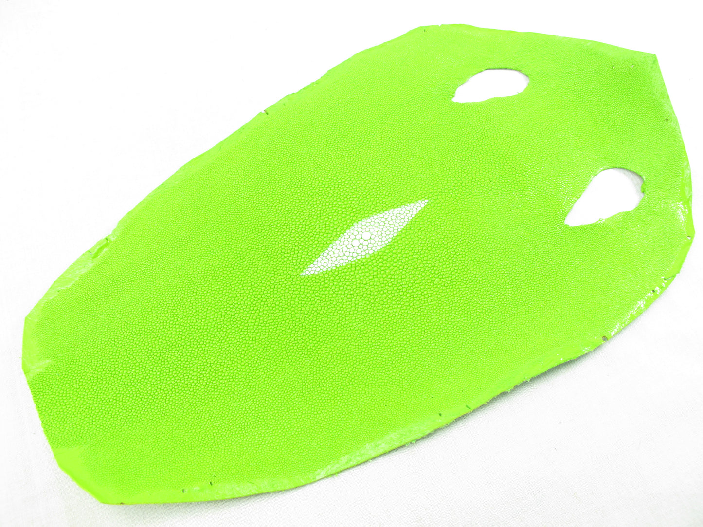 Genuine Stingray Skin Leather Round Shape Hide Pelt Neon Green