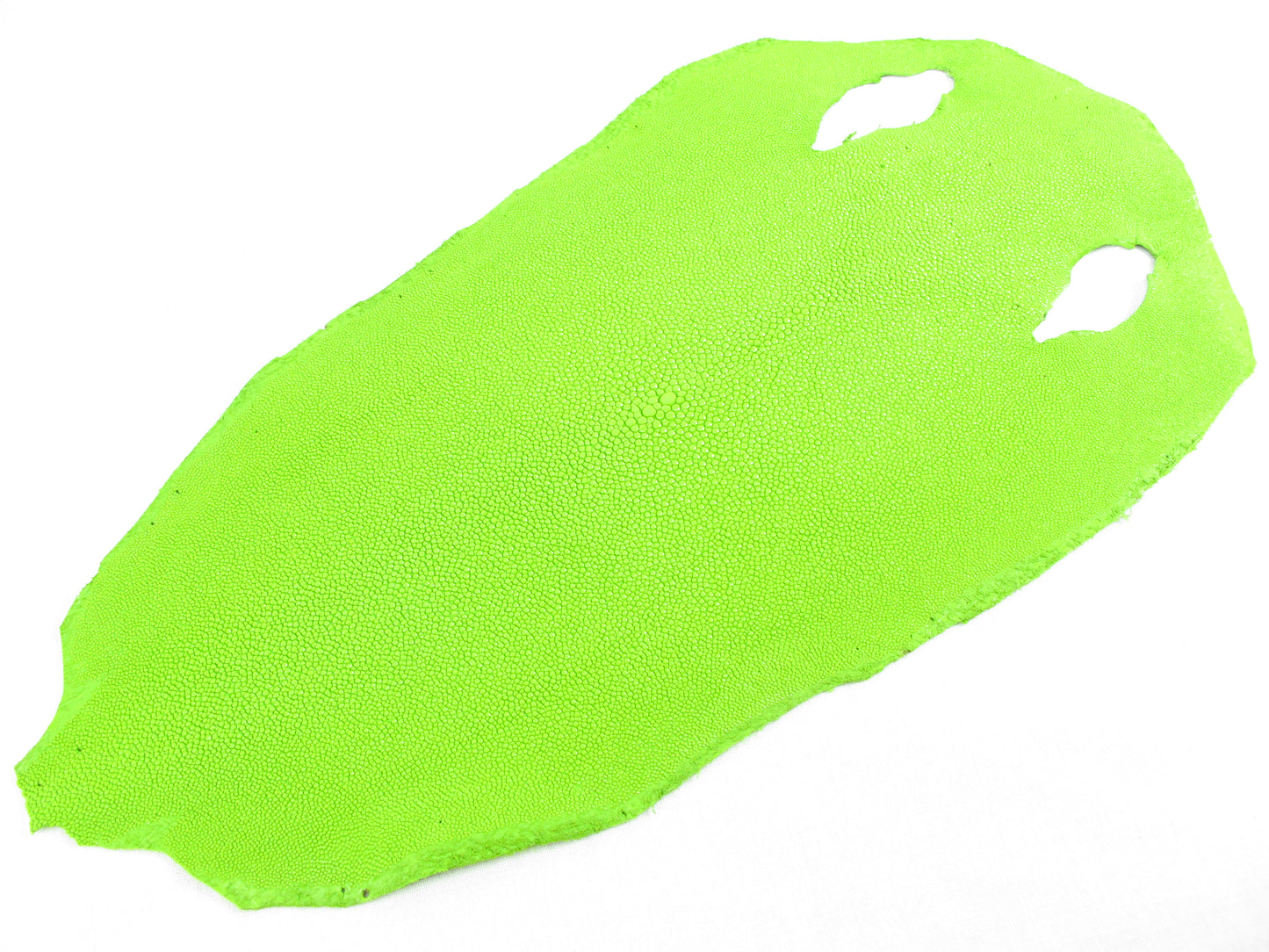 Genuine Stingray Skin Leather Round Shape Hide Pelt Neon Green