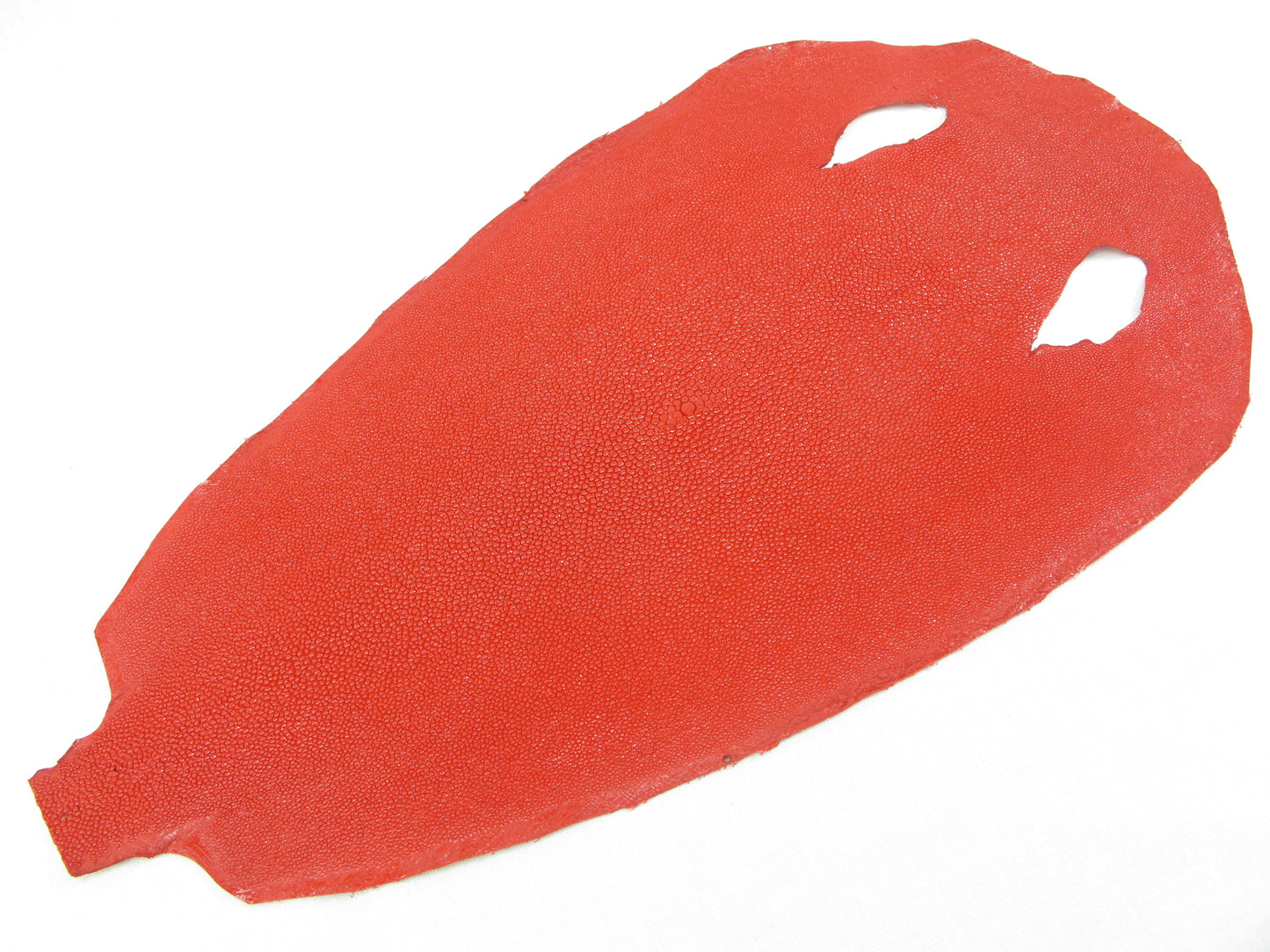 Genuine Stingray Skin Leather Round Shape Hide Pelt Carmine Red