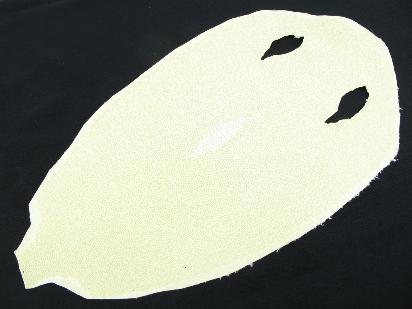 Genuine Stingray Skin Leather Round Shape Hide Pelt Sand Yellow