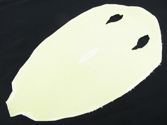 Genuine Stingray Skin Leather Round Shape Hide Pelt Sand Yellow