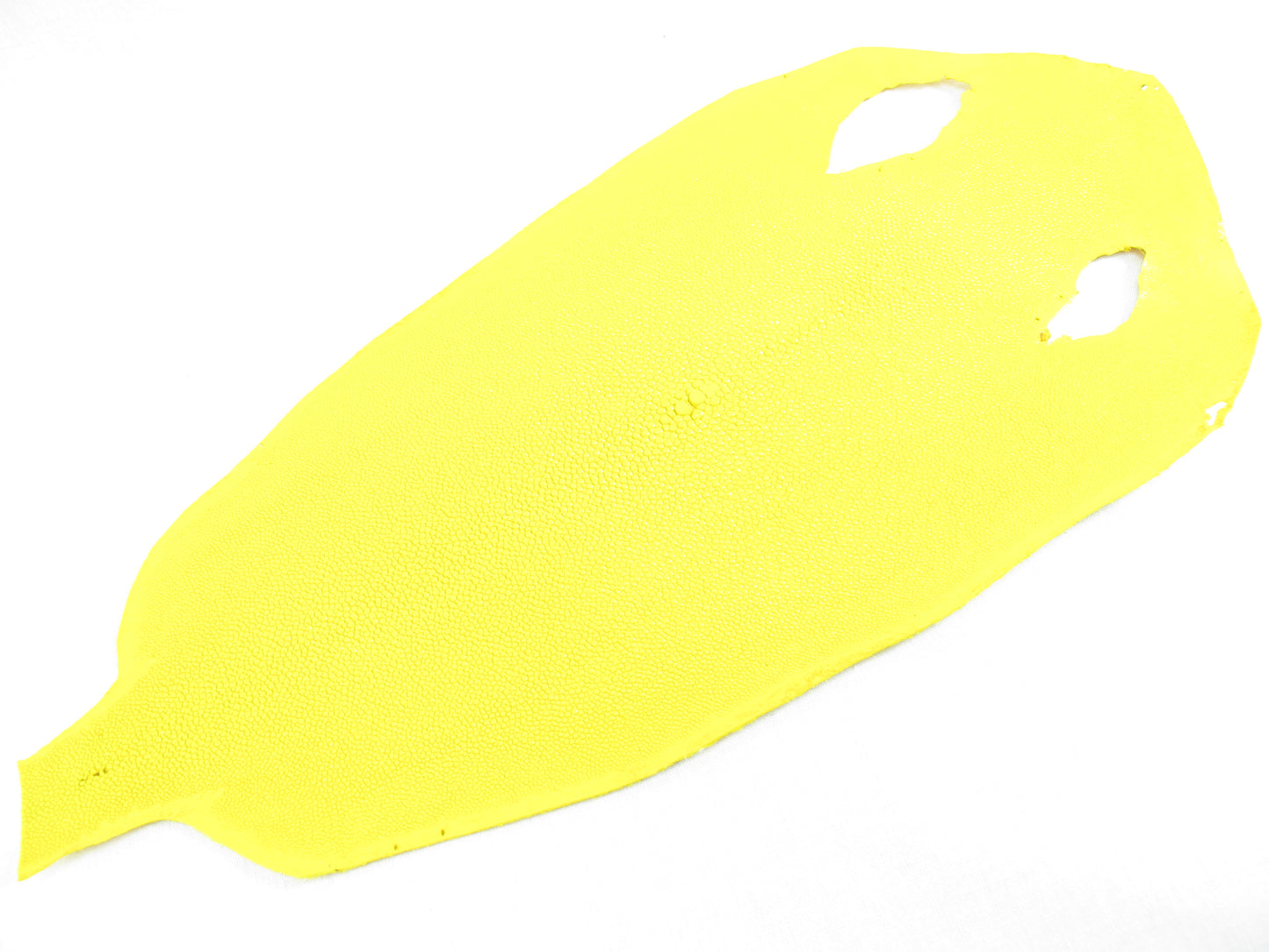 Genuine Stingray Skin Leather Round Shape Hide Pelt Traffic Yellow