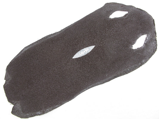 Genuine Stingray Skin Leather Long Shape Hide Pelt Chocolate Brown
