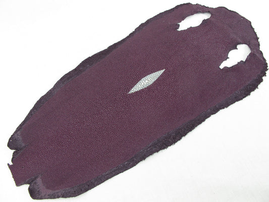 Genuine Stingray Skin Leather Long Shape Hide Pelt Purple