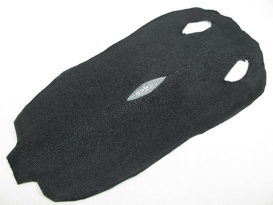 Genuine Stingray Skin Leather Long Shape Hide Pelt Black