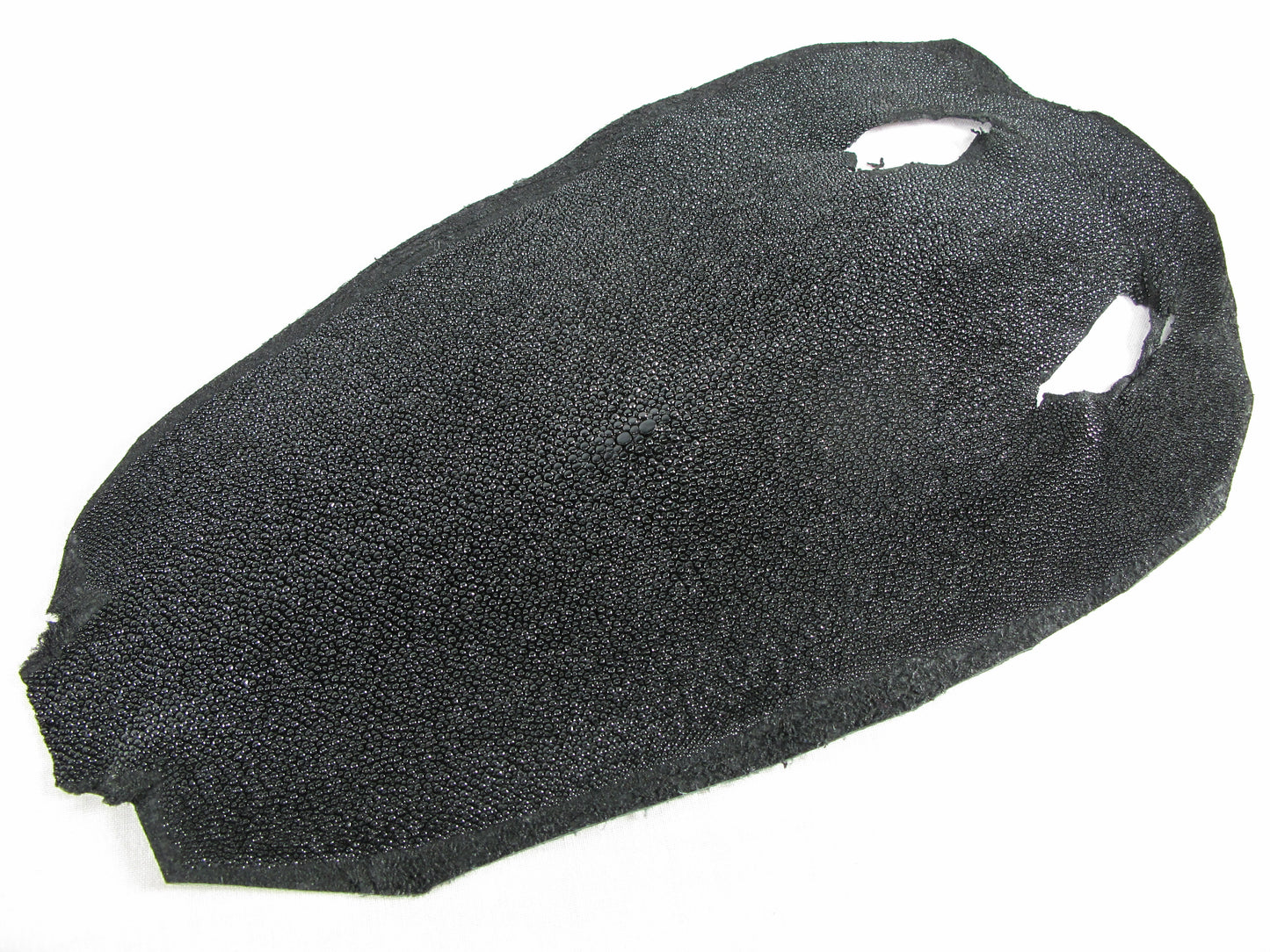 Genuine Stingray Skin Leather Round Shape Hide Pelt Black