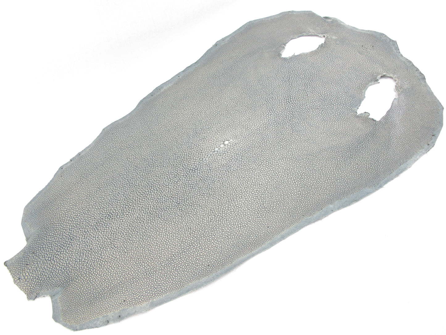 Genuine Polished Stingray Skin Leather Round Shape Hide Pelt Grey