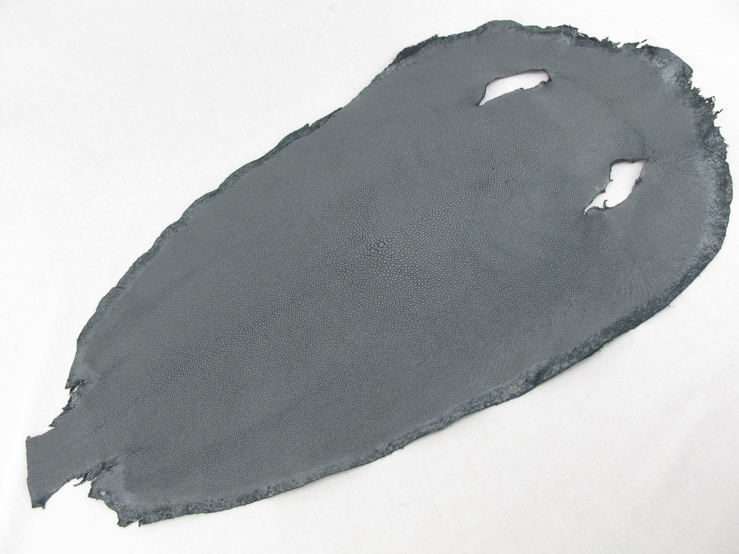Genuine Stingray Skin Leather Round Shape Hide Pelt Traffic Grey