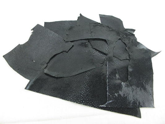 Genuine Polished Stingray Skin Leather Scraps Hide Pelt 100 grams