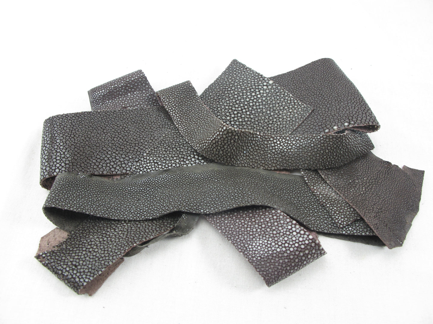 Genuine Polished Stingray Skin Leather Scraps Hide Pelt 100 grams