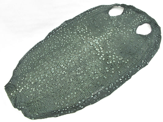 Genuine Polished Porcupine Stingray Skin Leather Hide Pelt Black