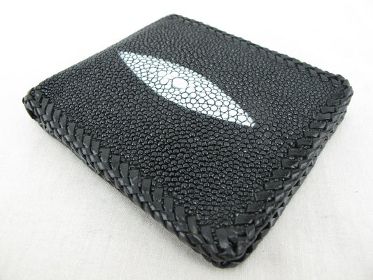Genuine Stingray Skin Leather Handmade Bifold Men's Wallet