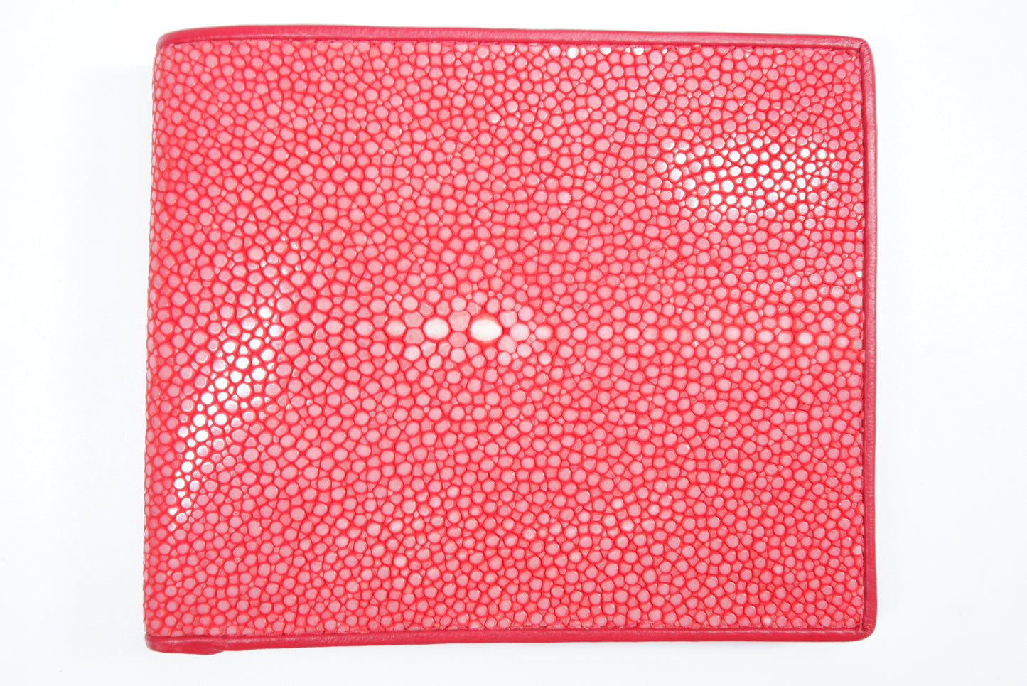 Genuine Polished Stingray Skin Leather Soft & Slim Bifold Wallet