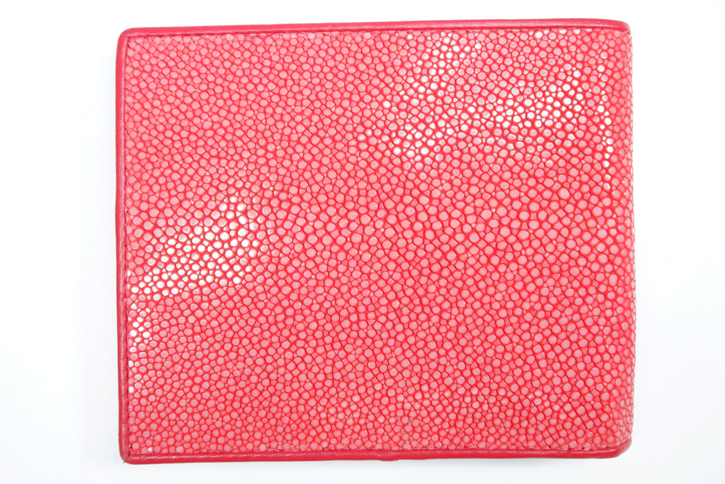 Genuine Polished Stingray Skin Leather Soft & Slim Bifold Wallet