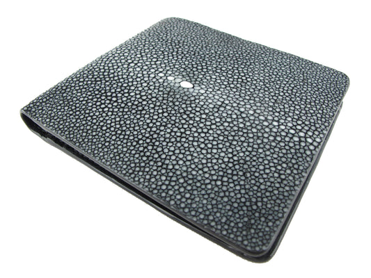 Genuine Polished Stingray Skin Leather Luxury Bifold Wallet