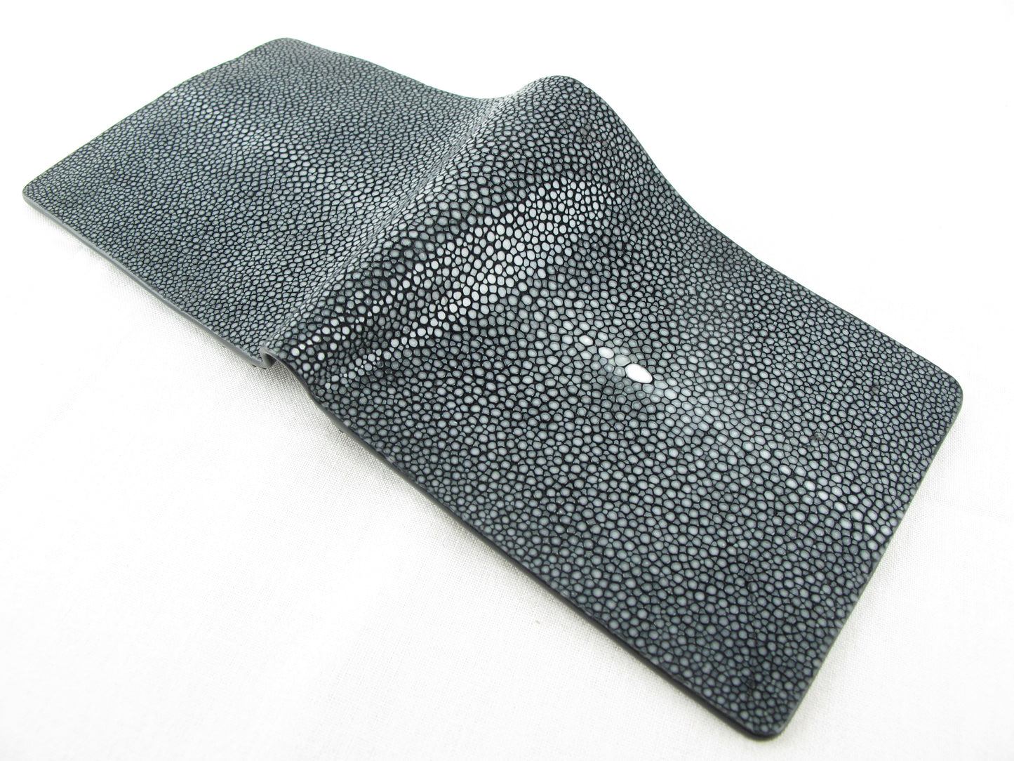 Genuine Polished Stingray Skin Leather Luxury Bifold Wallet