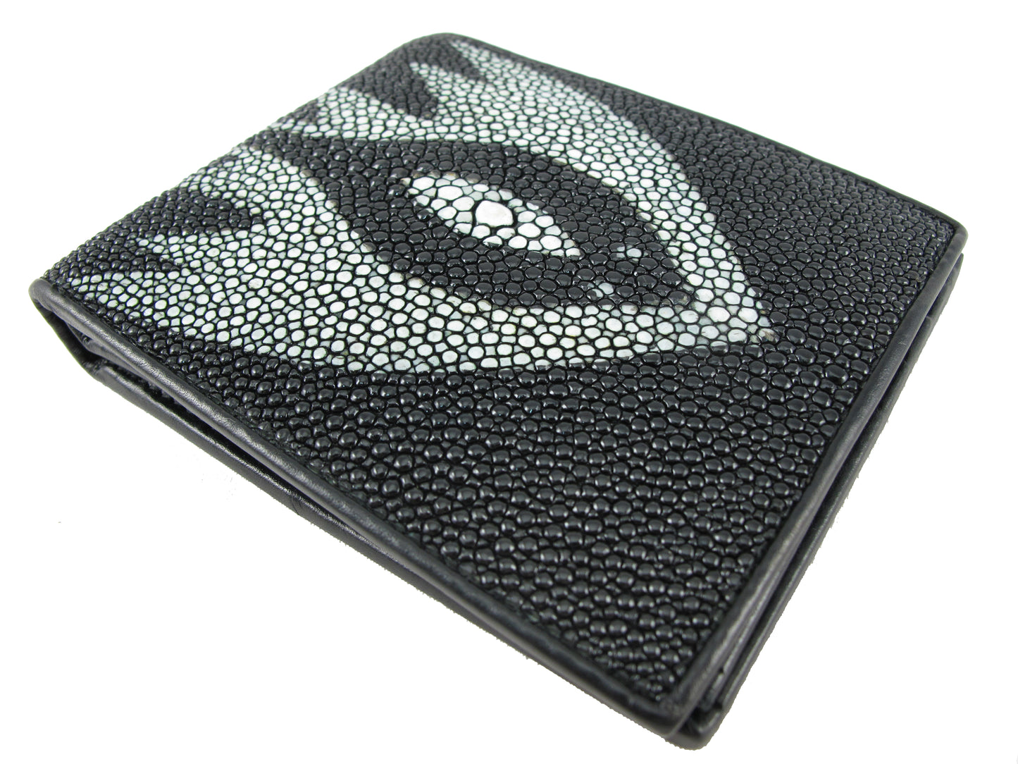 Genuine Stingray Skin Leather Bifold Wallet with Stingray Painted