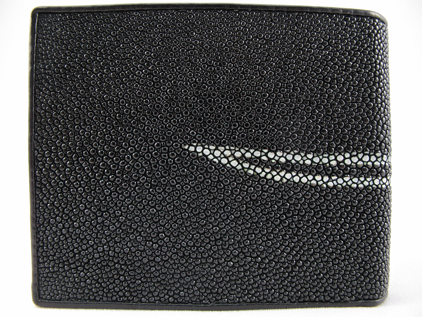 Genuine Stingray Skin Leather Bifold Wallet with Stingray Painted