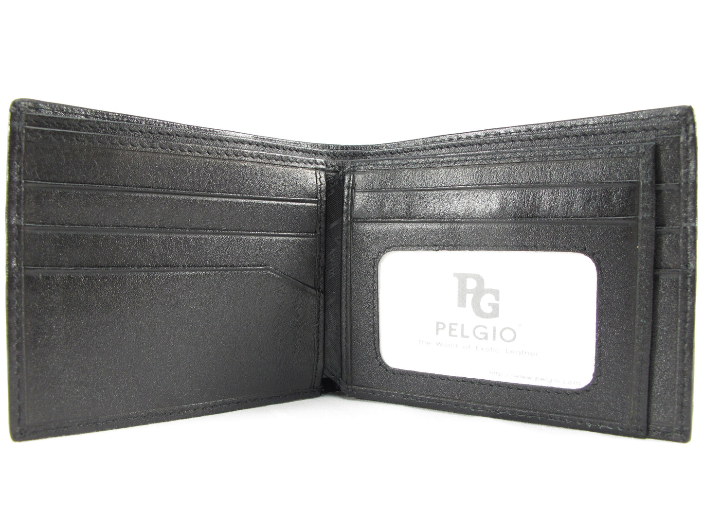 Genuine Stingray Skin Leather Row Diamond Bifold Men's Wallet